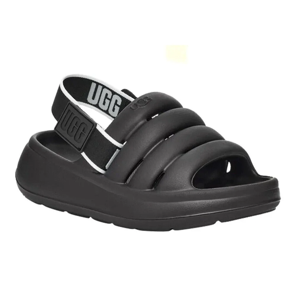 UGG‎ Toddlers Sport Yeah Sandals Black Toddler Kids Size 13 Black W/ B/W Strap